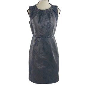 LOFT Sleeveless Sheath Dress Womens Size 2 Gray Textured Iridescent Cocktail